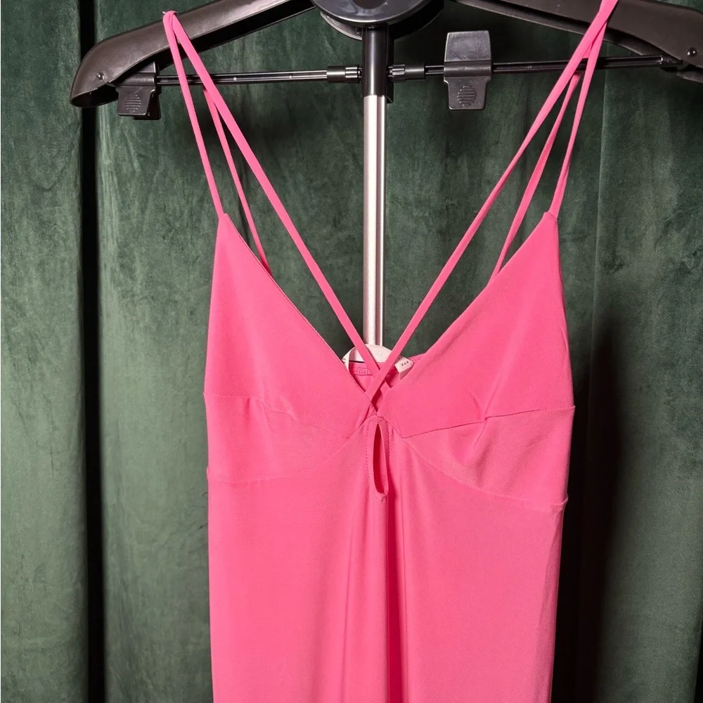 Mango Bright Pink Double-Strap Slip Dress - Picture 2 of 8